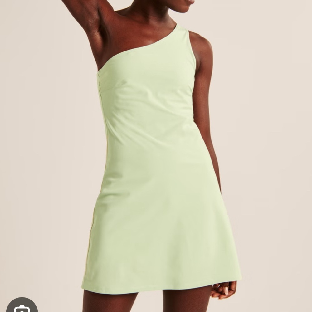 Abercrombie & Fitch Light Green One Shoulder Dress